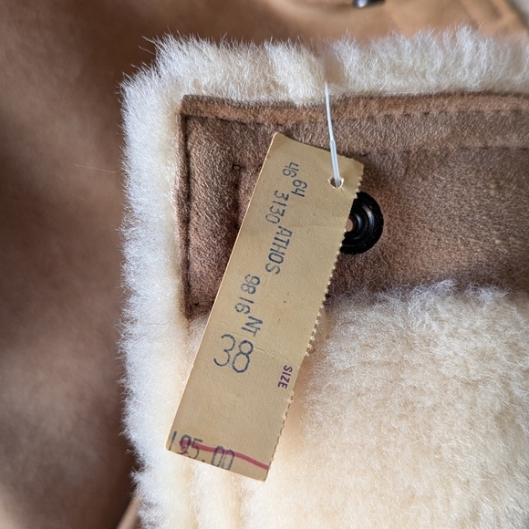 VTG 1960s Bergdorf Goodman Shearling Snap Front Long Line Vest - Picture 5 of 10